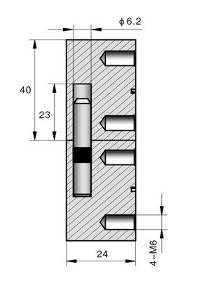 Powder Coating Zinc Alloy Hinges Concealed Door Sliding 80mm Length