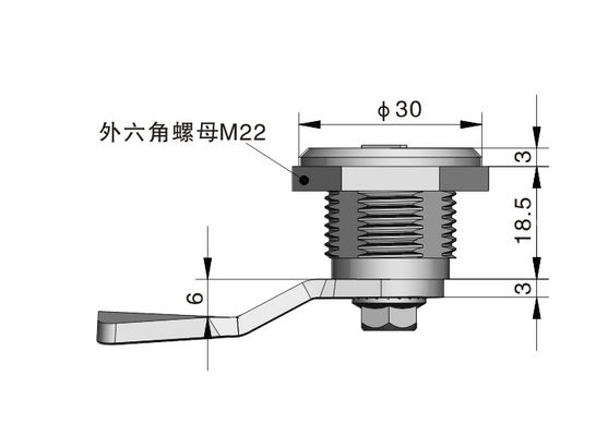Die Cast Cabinet Cylindrical Door Lock Zinc Alloy With Dust Protect Cover