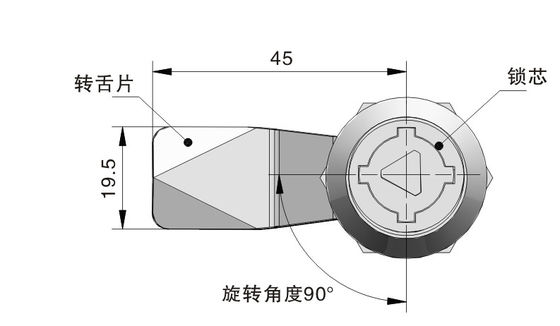 Die Cast Cabinet Cylindrical Door Lock Zinc Alloy With Dust Protect Cover